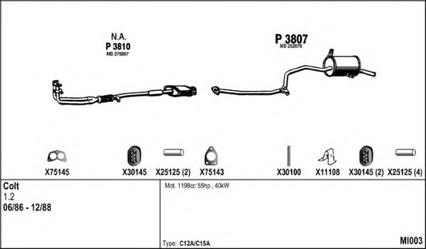 FENNO MI003 Exhaust System